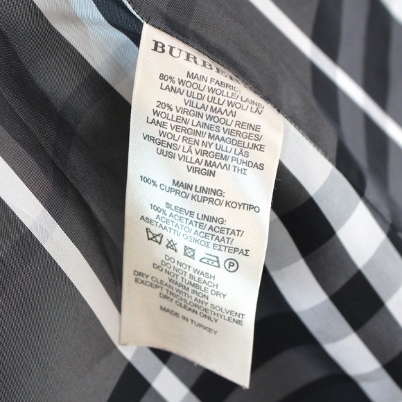 Burberry London Black Wool Single Breasted Long Collared Coat 10 Button Jacket 8 - Picture 8 of 8